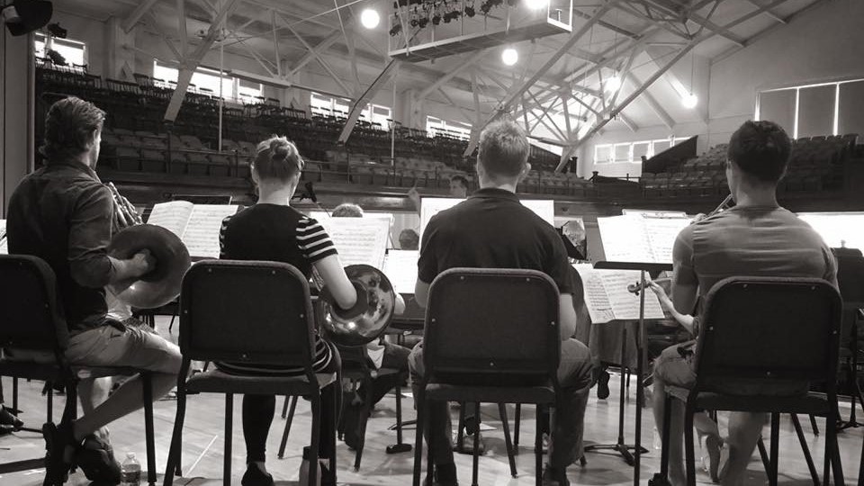 My colleagues and I peforming orchestral music in Michigan.